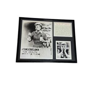 I Love Lucy Vitameatavegamin Framed wall art 14x11 Lucille‎ Ball Memorabilia VTG